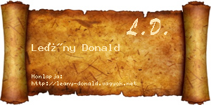 Leány Donald névjegykártya